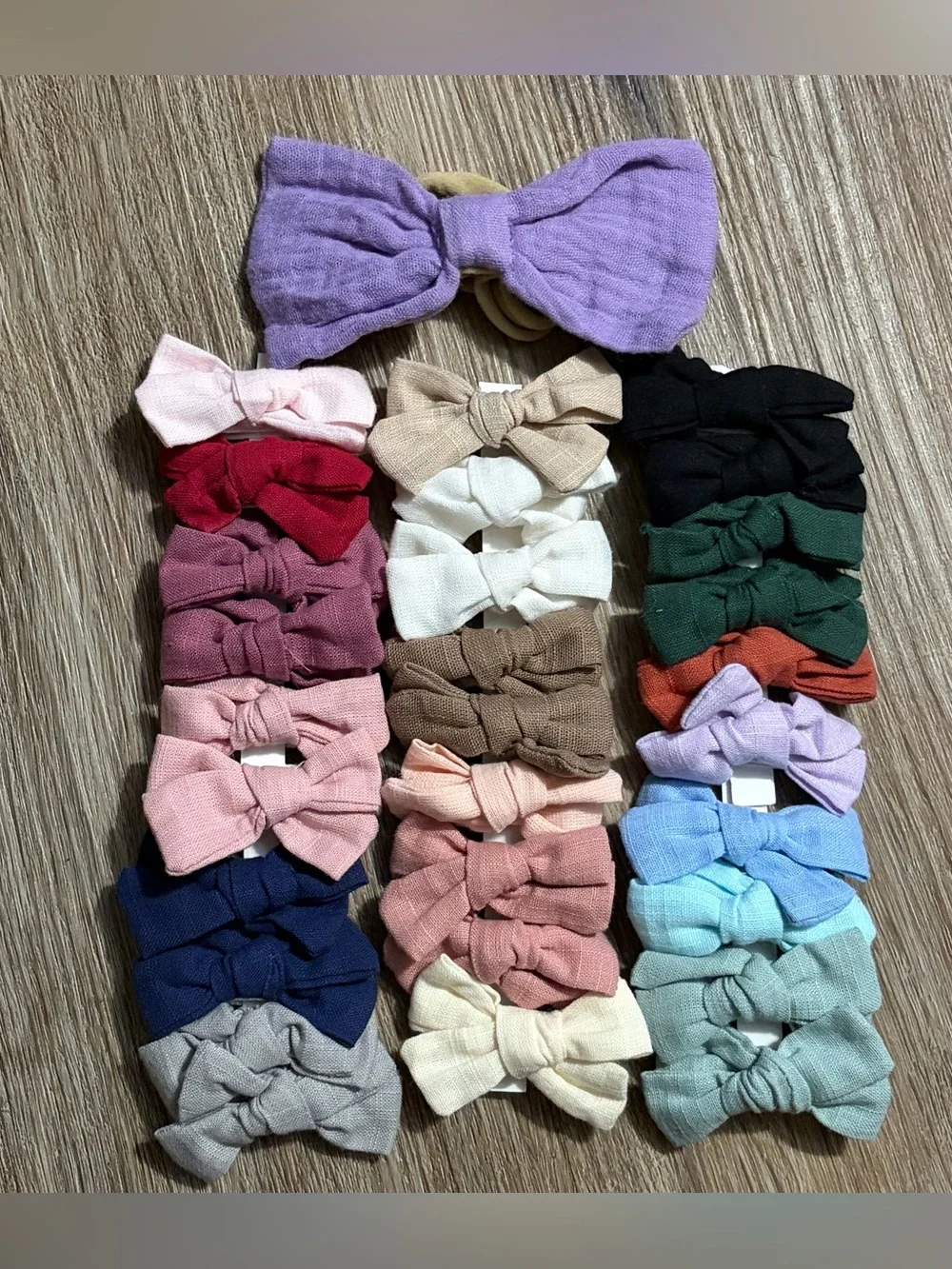 Kids Bow Hair Clip Set - Multi Colored - Set of 29 Bows Plus 1 Large Bow